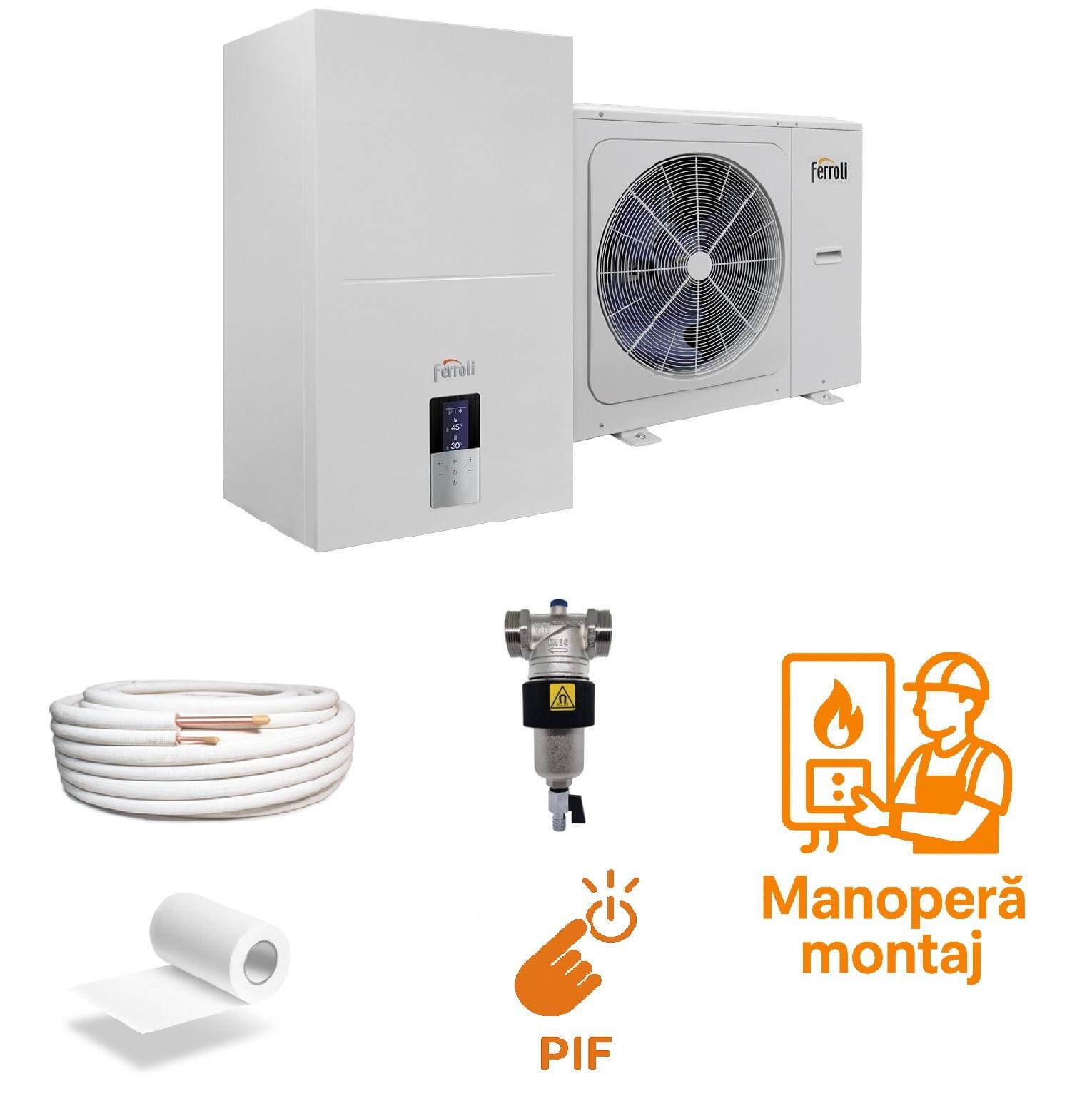 Pachet Instalare Pompa de Caldură Aer-Apa FERROLI OMNIA S 3.2 H16T 400V