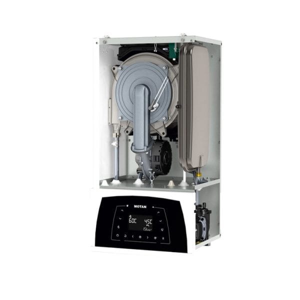 12890_5887_prd Pachet Montaj Centrala Motan Condens Plus 100, 25 kW incalzire si ACM, 7 ani Garantie, Kit evacuare inclus + Filtru magnetita CADOU + Montaj + PIF (valabil pentru Dej+40Km)