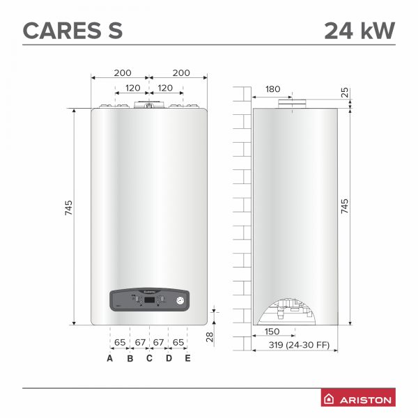 14732_4822_prd Pachet Montaj Centrala Ariston Cares S 24 21 kW incalzire si ACM, Kit de evacuare inclus + Montaj + PIF (valabil pentru Dej+40Km)