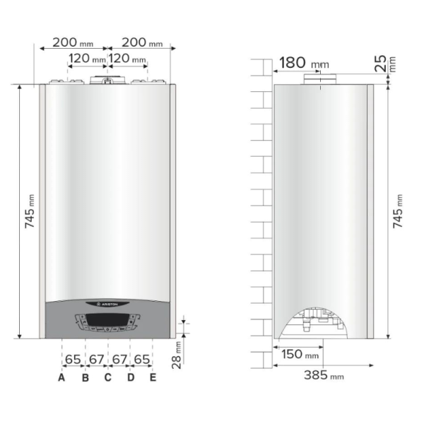 ariston 2 Pachet Montaj Centrala Termica Ariston CLAS ONE WI-FI 30, 30 kW, Condensare, Wi-Fi Integrat, Kit Evacuare + Montaj + PIF (valabil pentru Dej+40Km)